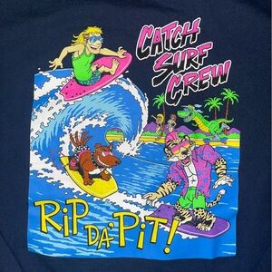 Catch Surf Crew‎ Longsleeve Rip Da’ Pit! Size Large Sleeve Hits Surf